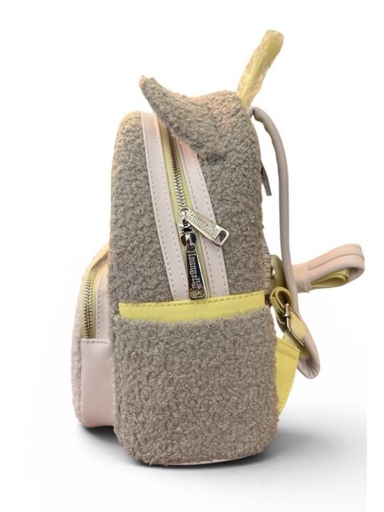 Loungefly Disney Figaro Cat Mini Backpack Pinocchio Fuzzy Sherpa Gray Kitten NWT main image 5